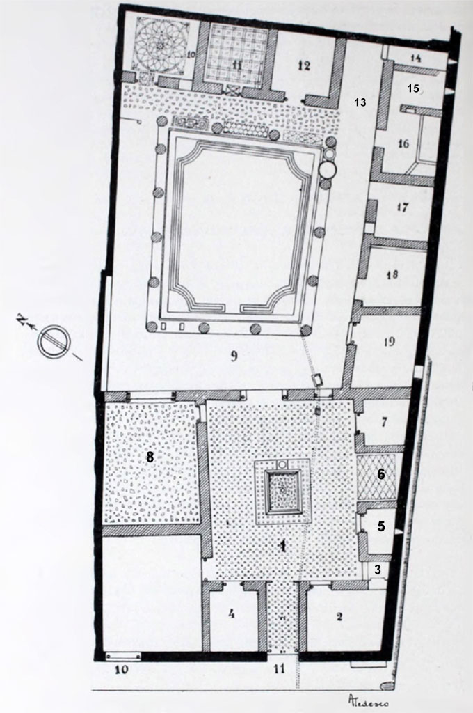 I.10.11 Pompeii. Plan fron NdS 1934 p322 fig. 30